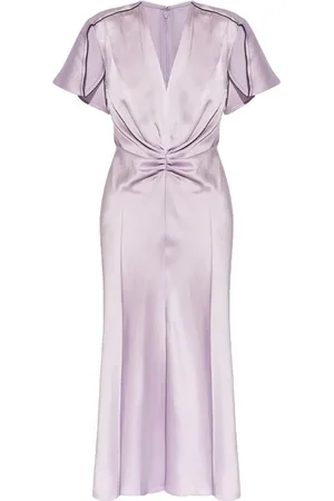 Victoria Beckham Ruched satin midi dress