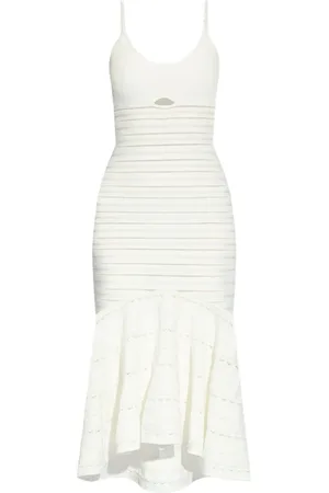 Victoria Beckham Cut-out pointelle-knit midi dress