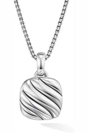 David Yurman Sterling Sculpted Cable Square locket (22.5mm)