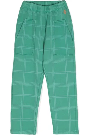 The Animals Observatory Checked logo-print tapered trousers