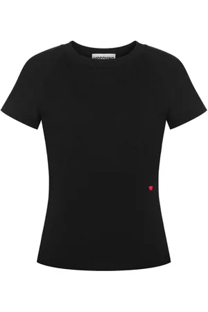 Moschino Heart-embroideired cotton T-shirt