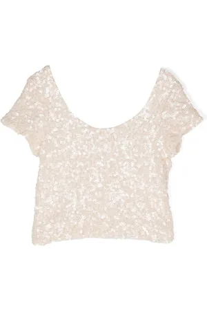 The Animals Observatory Sequin-embellished tulle blouse