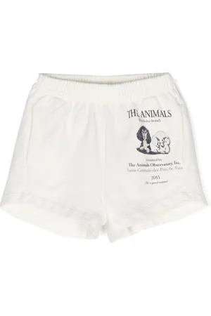 The Animals Observatory Gardener illustration-print cotton shorts