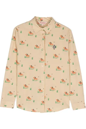 The Animals Observatory Wolf illustration-print cotton shirt