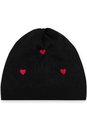 Moschino Embroidered-motif wool-blend beanie