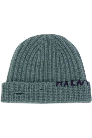 Marni Logo-embroidered ribbed-knit beanie