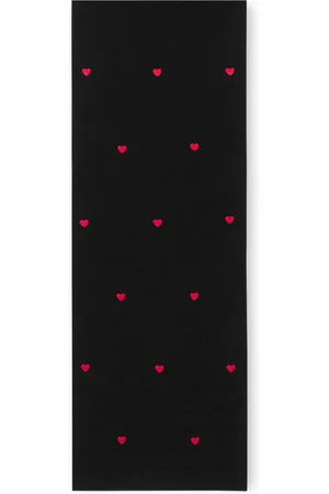 Moschino Embroidered-heart knitted scarf