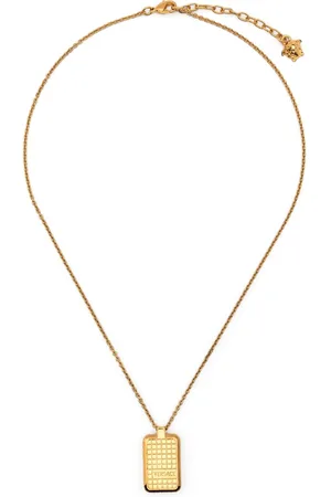 VERSACE Logo-engraved pendant necklace
