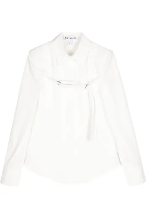 MATÉRIEL by Aleksandre Akhalkatsishvili Front-belt long-sleeve cotton shirt