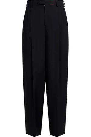 Marni Logo-embroidered wool trousers