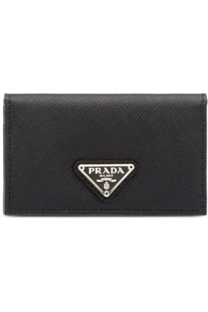 Prada Triangle-logo leather cardholder