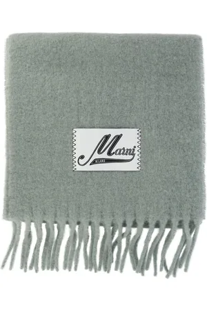 Marni Logo-appliqu?? fringed scarf