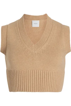 Patou Wool-cashmere cropped vest