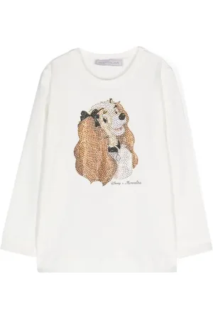 MONNALISA X Disney rhinestone-embellished T-shirt