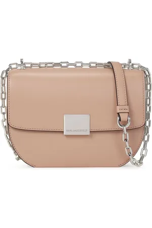 Karl Lagerfeld Logo-engraved-buckle leather shoulder bag