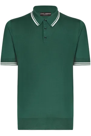 Dolce & Gabbana Striped-border silk polo shirt