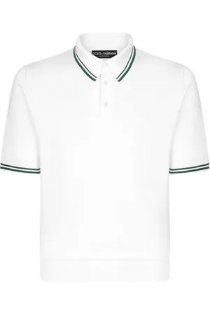 Dolce & Gabbana Striped-border silk polo shirt