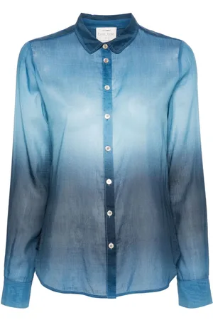 FORTE FORTE Ombr??-effect cotton-blend shirt