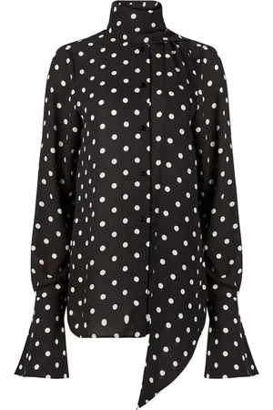 Nina Ricci Polka-dot pussy-bow shirt
