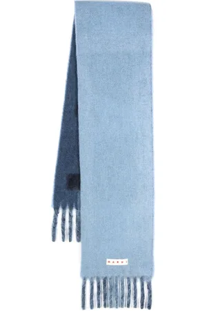 Marni Intarsia-logo fringed scarf