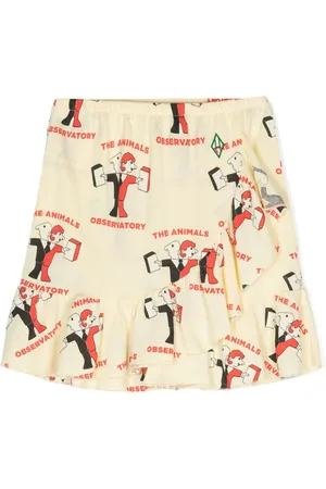 The Animals Observatory Printed ruffled mini skirt