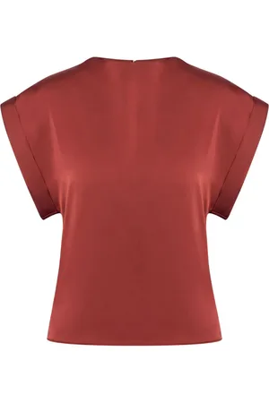 Serafini Cap-sleeve satin blouse