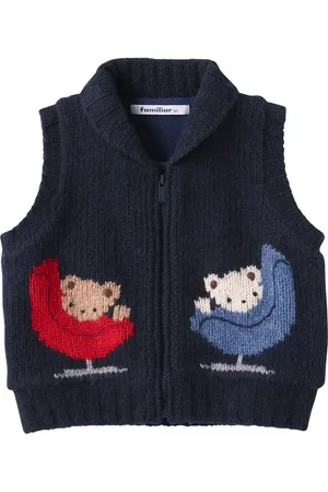 Familiar Embroidered-design wool gilet