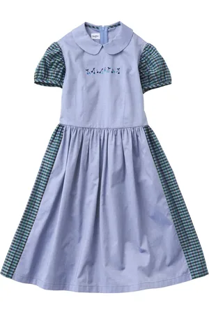 Familiar Checked cotton midi dress