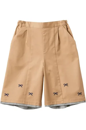 Familiar Bow-print wide-leg trousers