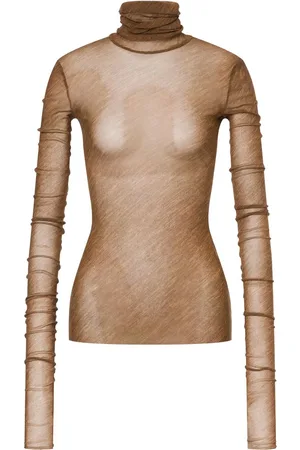 Serafini High-neck semi-sheer T-shirt