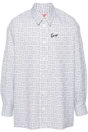 Kenzo Logo-embroidered weave shirt