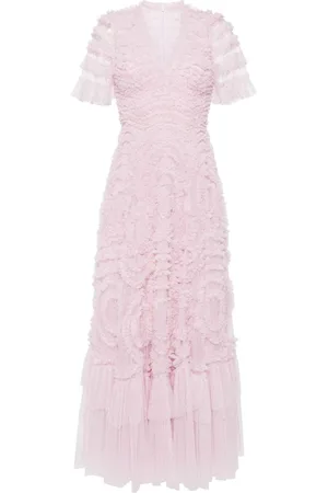 Needle & Thread Verity ruffled V-neck gown