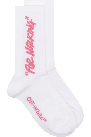 OFF-WHITE "For Walking" ribbed crew socks