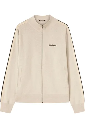 Palm Angels Logo-embroidered knit jacket