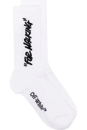 OFF-WHITE "For Walking" ribbed crew socks