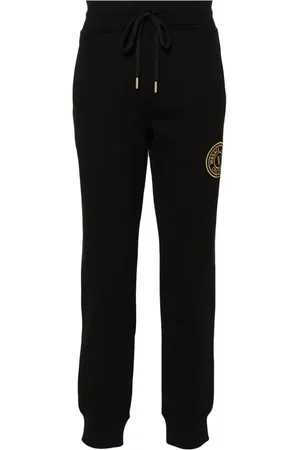 VERSACE Logo-embroidered cotton track pants