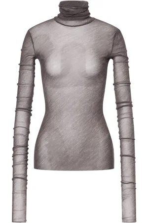 Serafini High-neck semi-sheer T-shirt
