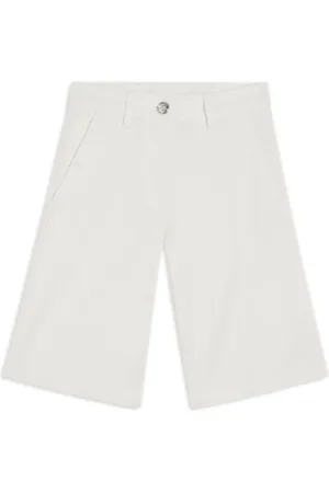 VERSACE Logo-patch denim shorts