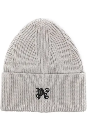 Palm Angels Logo-embroidered ribbed beanie