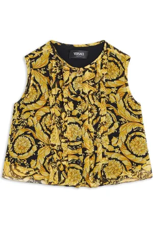 VERSACE Barocco-print silk sleeveless shirt