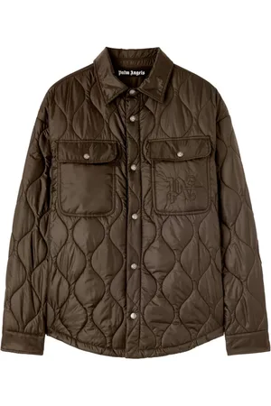 Palm Angels Logo-embroidered quilted jacket