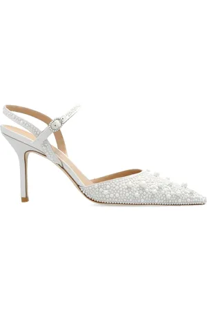 Stuart Weitzman Pearl-embellished ankle-strap pumps