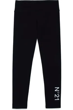 Nº21 Logo-print cotton leggings