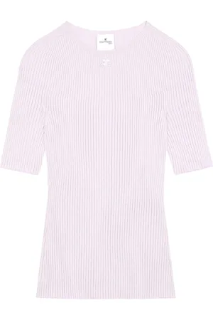 Courrèges Logo-embroidered cotton-blend top