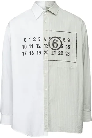 Maison Margiela Numbers-motif asymmetric cotton shirt