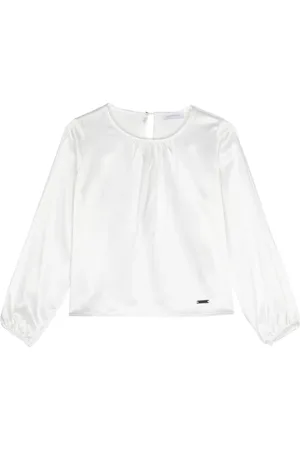 MONNALISA Ruched-detail satin blouse