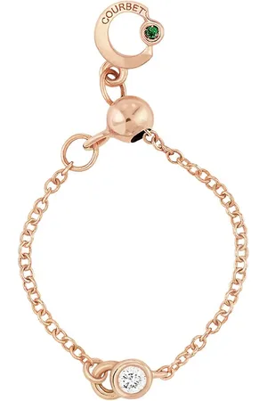 COURBET 18kt recycled rose gold laboratory-grown diamond CO adjustable chain ring