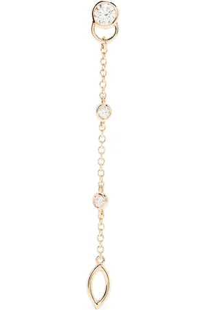 COURBET 18kt recycled yellow CO laboratory-grown diamond mono hanging earring