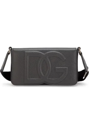 Dolce & Gabbana Logo-embossed leather shoulder bag