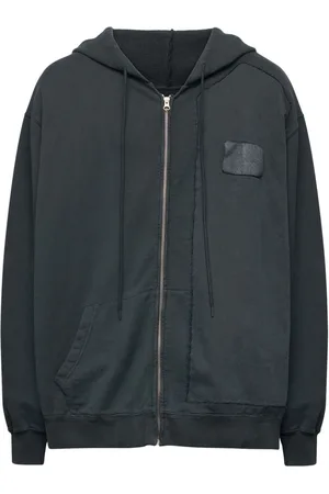 Maison Margiela Patchwork zip-up cotton hoodie